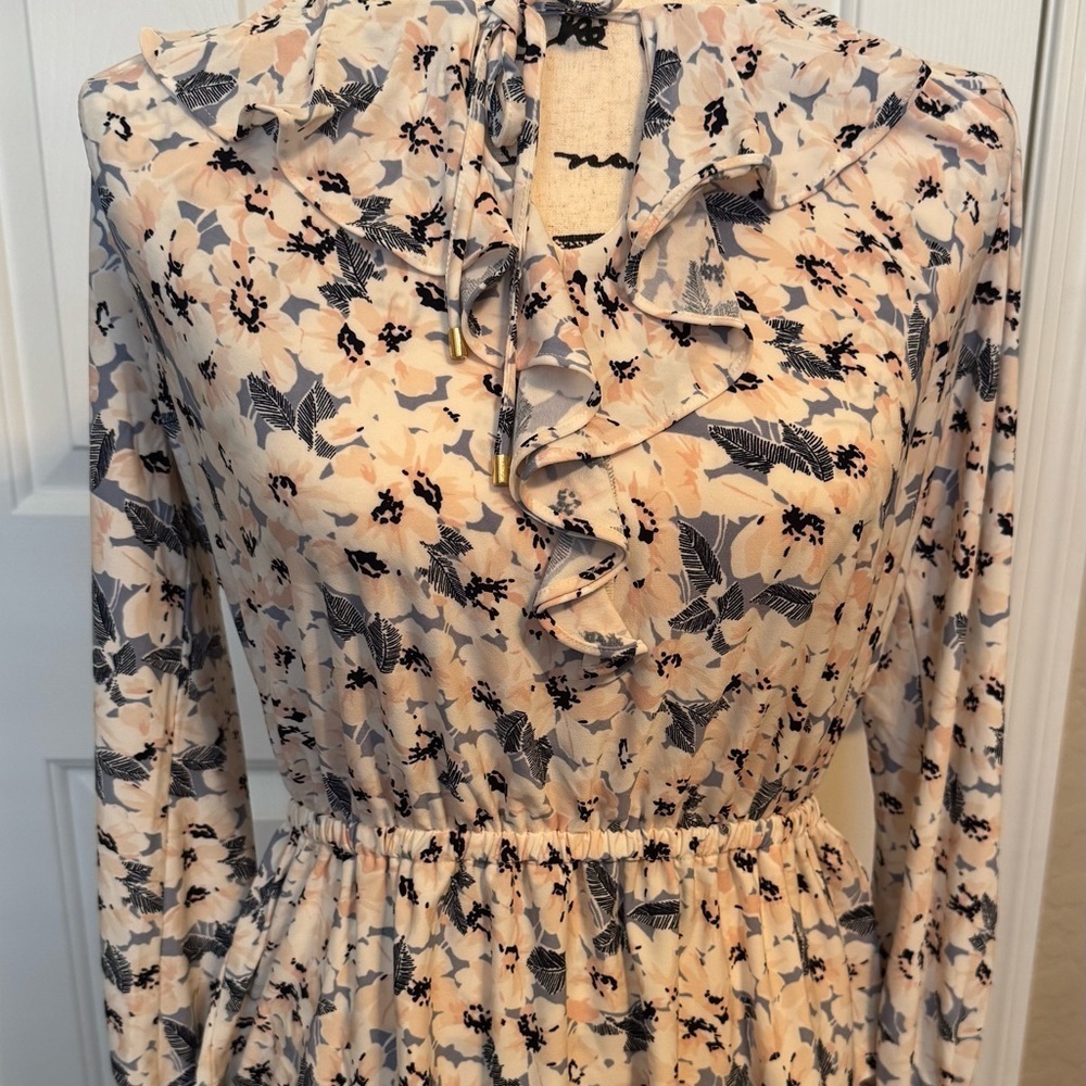 NWT Lauren Ralph Lauren White Pink and Blue Long Sleeved Blouse Size PS
